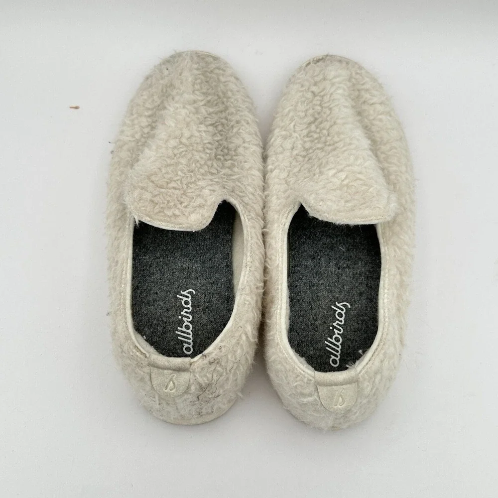 Allbirds Smallbirds Shoes Girls Y1 Ivory Lounger Merino Wool‎ Fluff Teddy Boucle